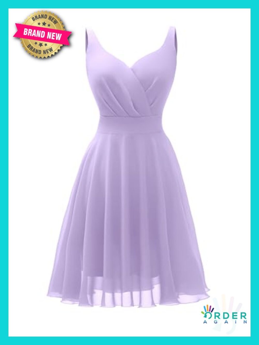V-Neck Adjustable Spaghetti Strap Chiffon A-Line Swing Dress S-3XL